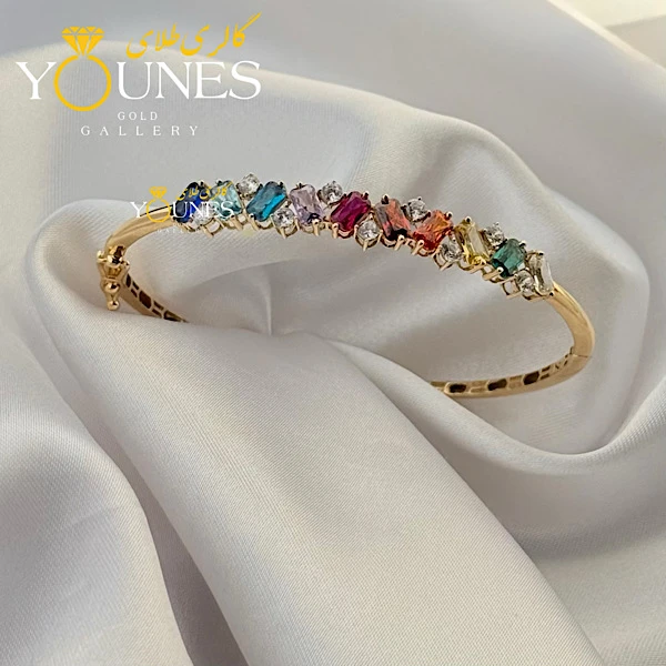 النگو طلا پایه جواهری نگین خاص رنگی